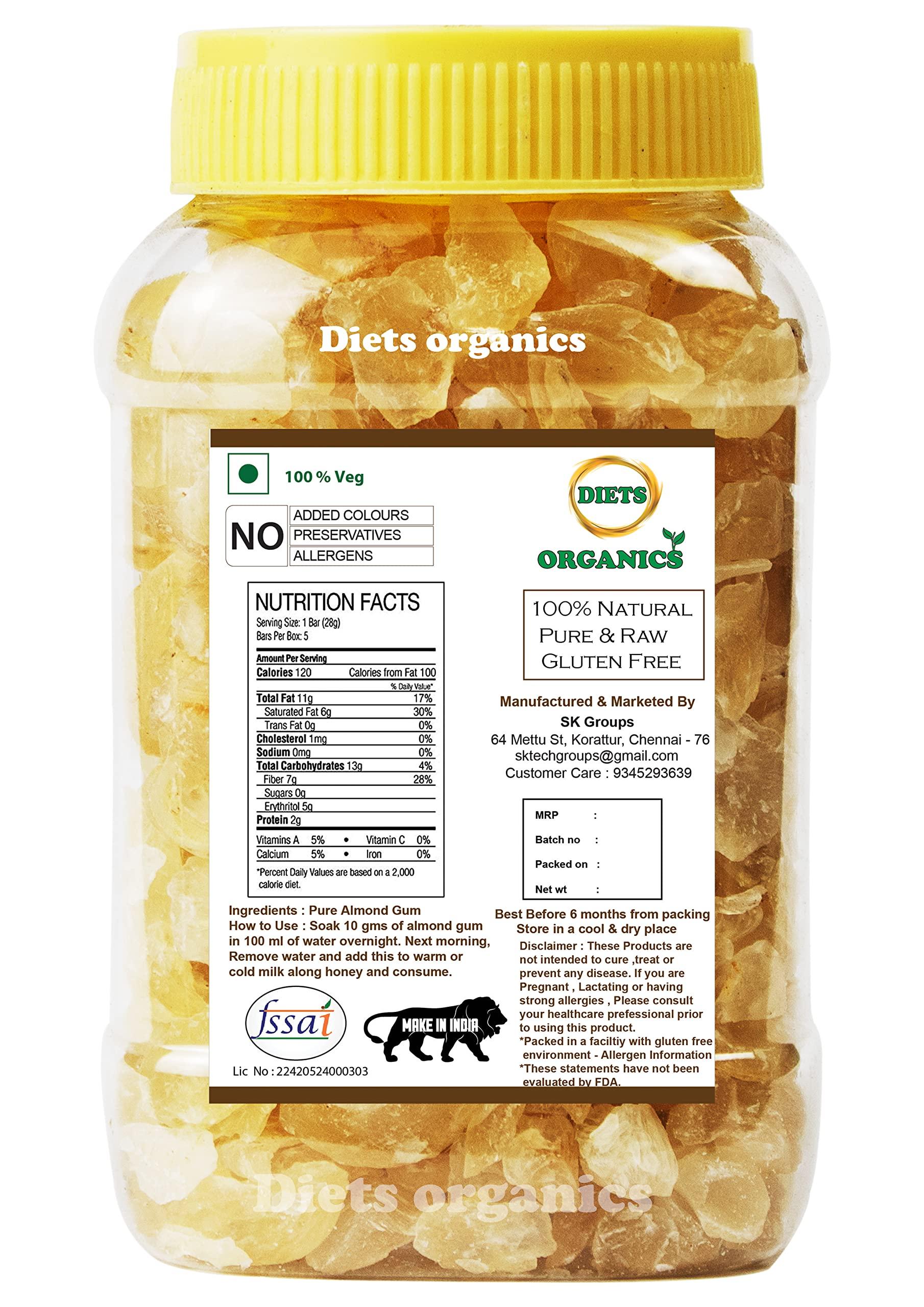 DIETS ORGANICS Diets Organics Almond Gum/Badam Pisin/Gond Katira/Badam Gum- (250g)