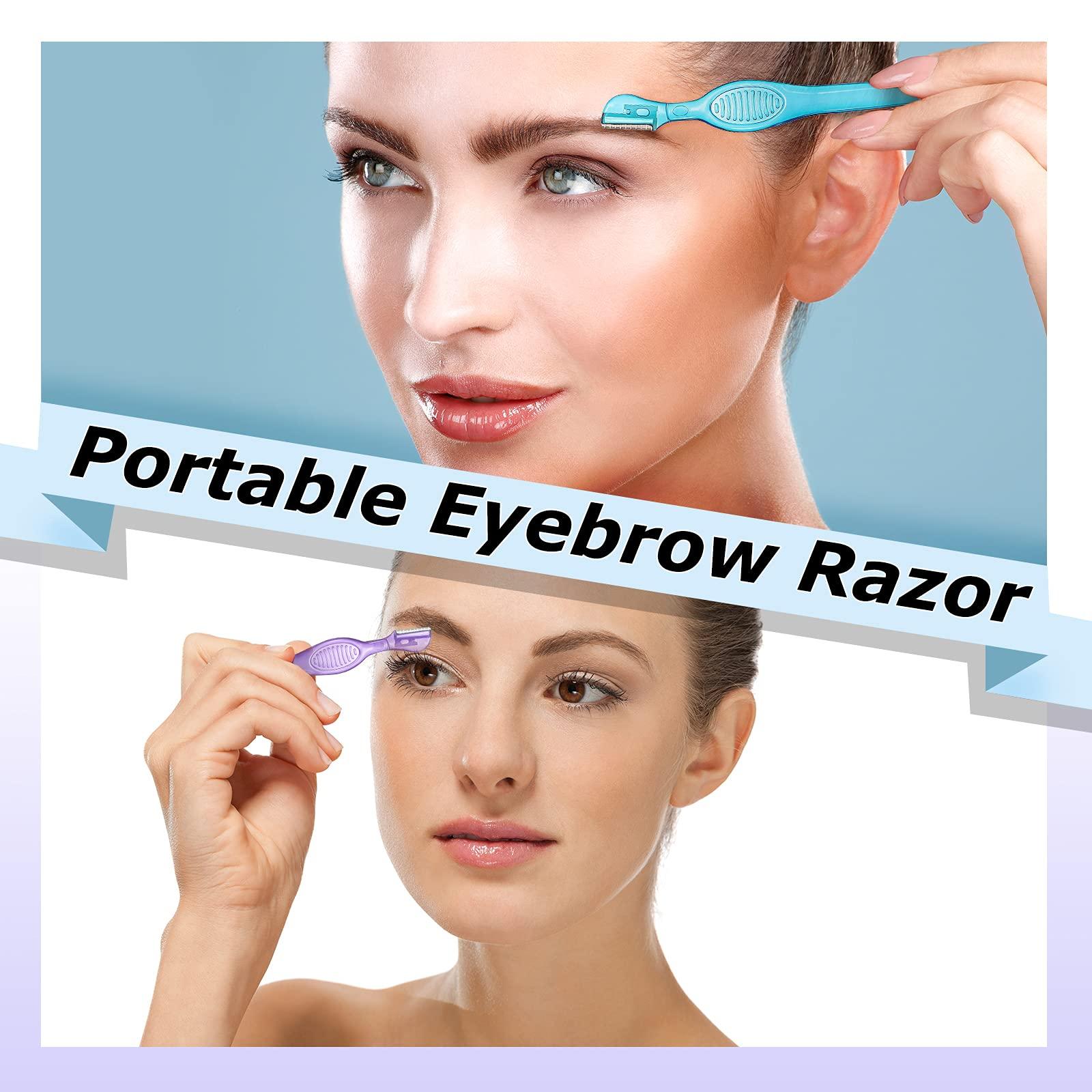 Honoson Lip Razor for Women Portable Face Razors for Women Facial Hair Razor Women's Shaving Hair Removal Tool Dermaplaning Tool Eyebrow Hair Trimmer with Safety Cap for Makeup Face Care, 4 Colors (16)