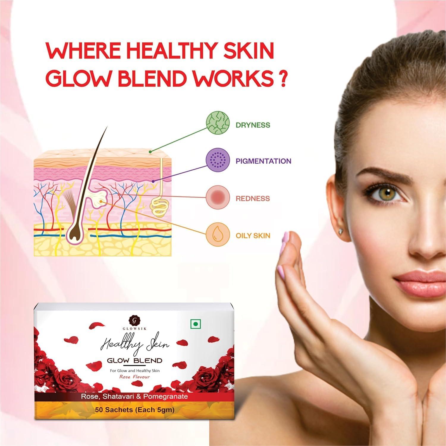 G-GLOWSIK Glowsik Healthy Skin Glow Blend, Ayurvedic Beauty Supplement for Healthy, Glowing Skin - 30 Sachets