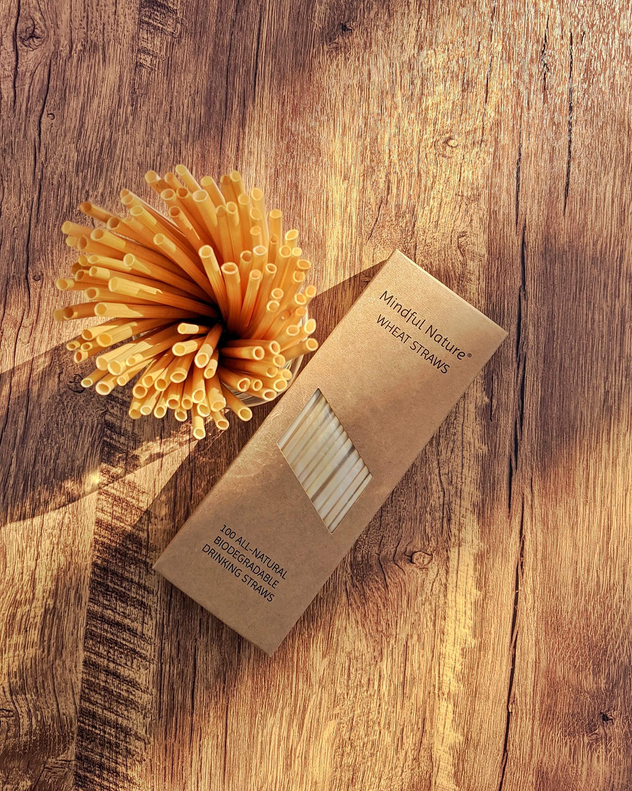 Mindful Nature Mindful Nature Wheat Straws - 100 All-Natural Drinking Straws