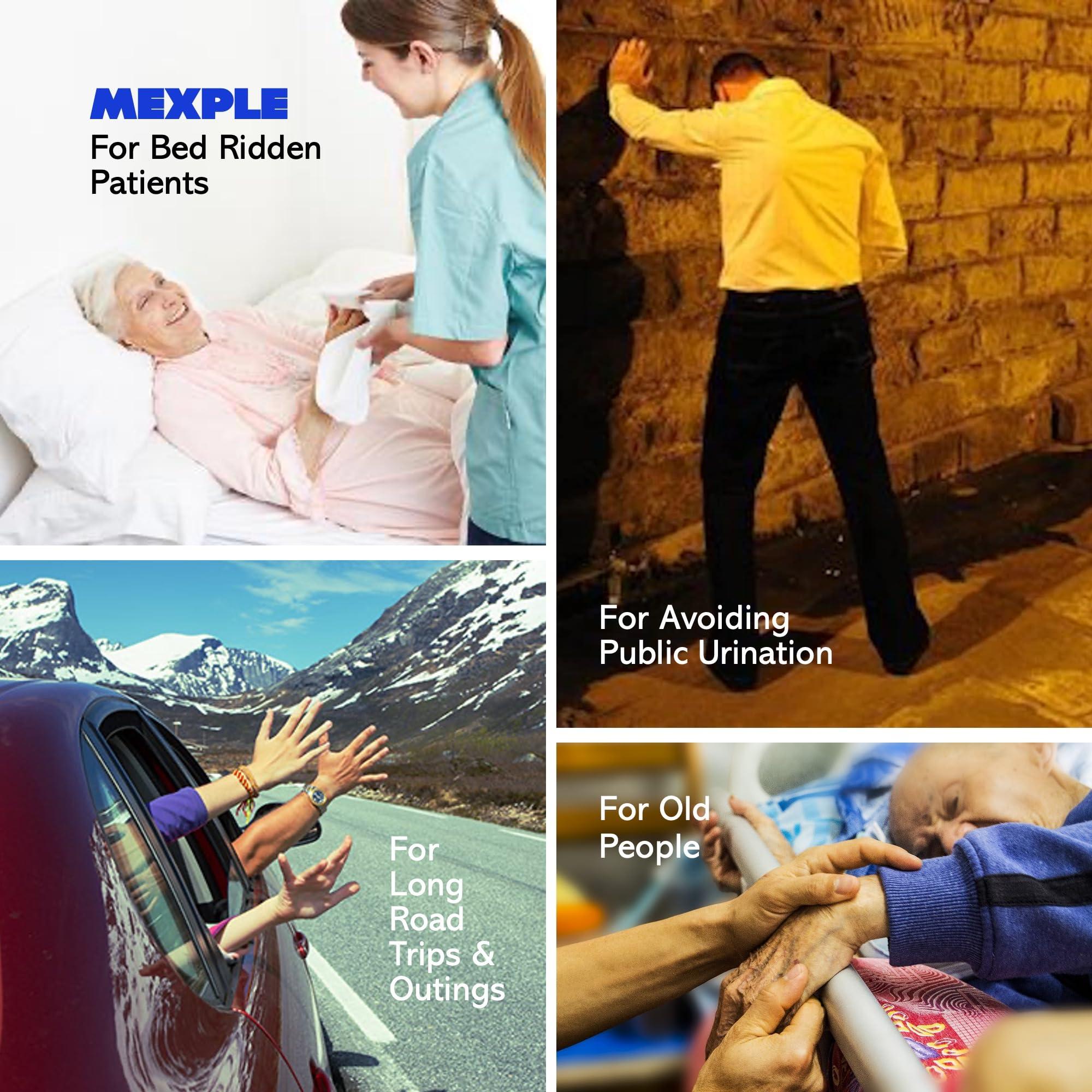 Mexple Mexple Peepod M/F Urinal Pot, Urinal For Women & Men, Pee Funnel, Unisex Bed Pan, Portable & Safe Medical Grade Urine Pot With Female Cup 1000Ml, Urine Bottle For Patients, White