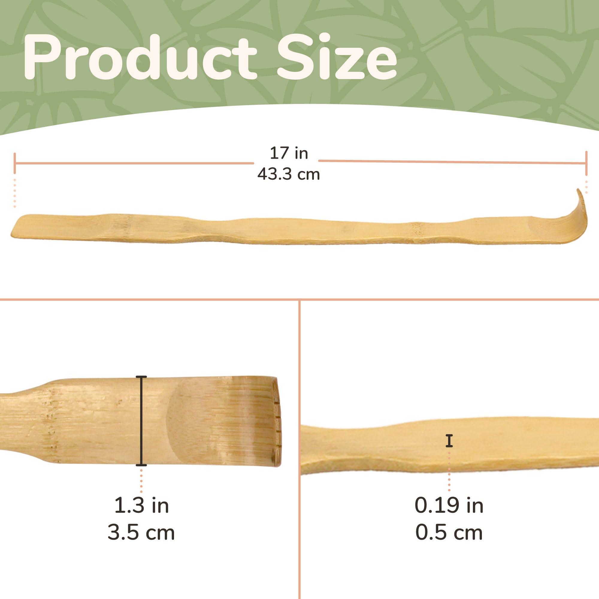 BambooMN BambooMN 17 Inch Bamboo Wooden Back Scratchers Shoe Horn for Itchy Stress Relief, 1 Piece