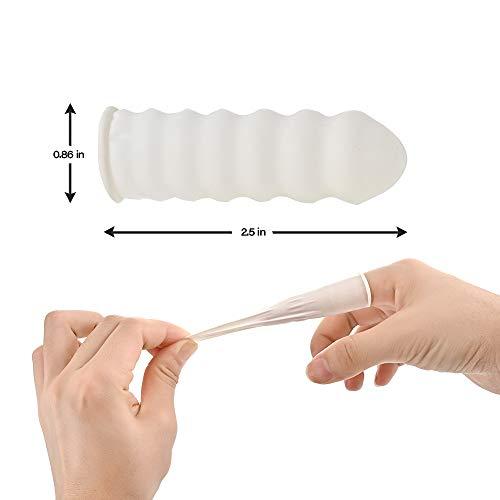 JEEMBAY Jeembay Latex Finger cots- Pack of 50 Disposable Medium Size Finger Protectors-Durable Finger Gloves for Cutting and Crafting Work, Painting, Hobbies, Sports and More