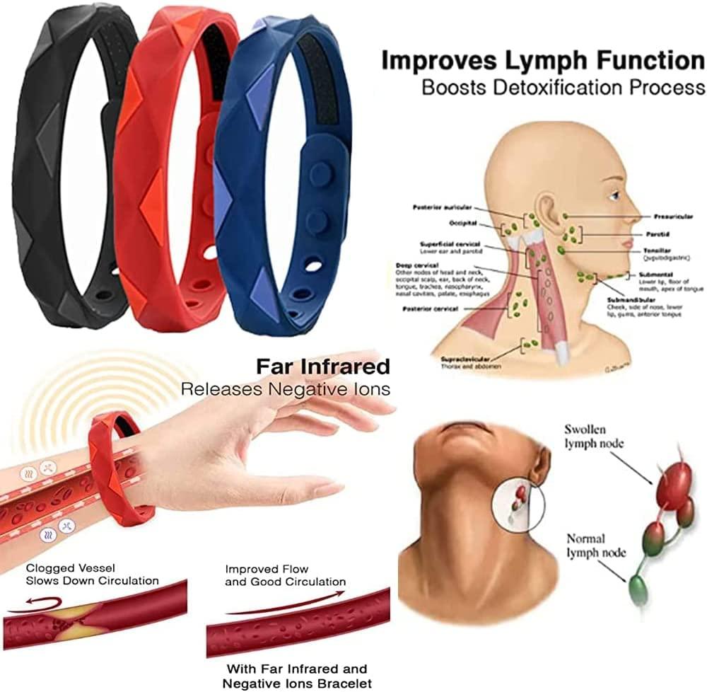 Generic Redup Far Infrared Negative Ions Wristband Anti-Static Silicone Balance Energy Sports Unisex-Adult Bracelet, Waterproof, Sweatproof, Washable, Lymph Drainage Magnetic Bracelet