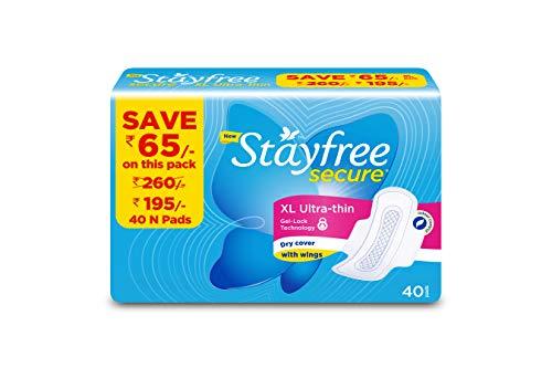 Stayfree Stayfree Secure XL Ultra Thin Sanitary napkins (40 Count) & Stayfree Dry Max All Night Sanitary napkins (28 Count)
