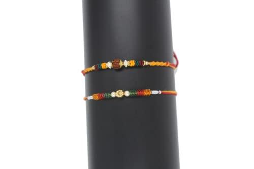 Relic Trademart Relic Trademart, Rakhi gift pack - Rakhi set of 2 with Sweetness of Bikaji Sadabahar Soan Papdi 200GM, Lovely greeting card and Roli chawal