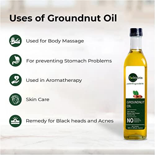 PoshtikSutra PoshtikSutra 100% Natural Wooden Cold Pressed Chemical Free Groundnut Oil (500ml)