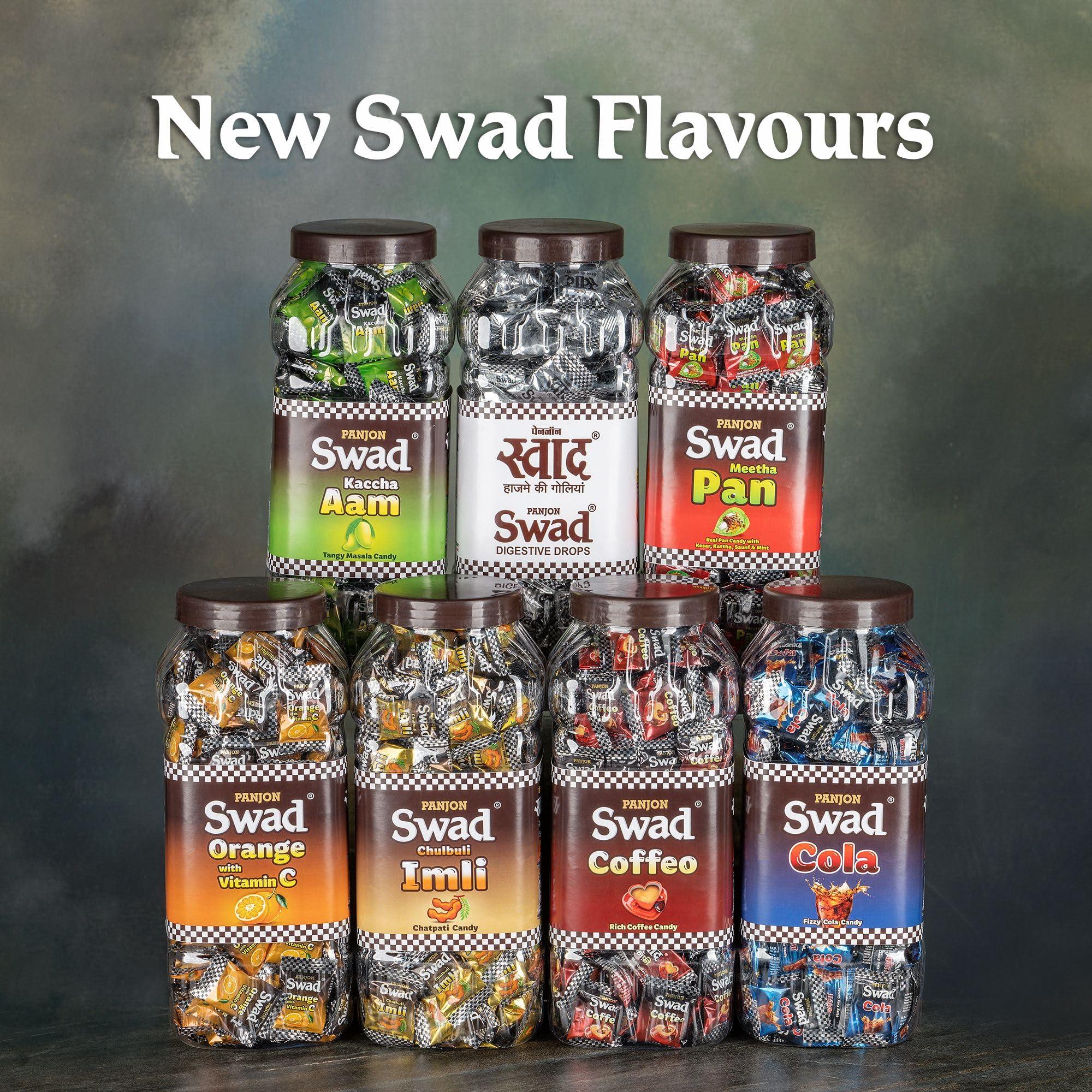 Swad Swad Mixed Chocolate Candy Jar | Meetha Pan, Imli, Coffee,Kacha Aam, Orange + Vitamin C (150 Candy)