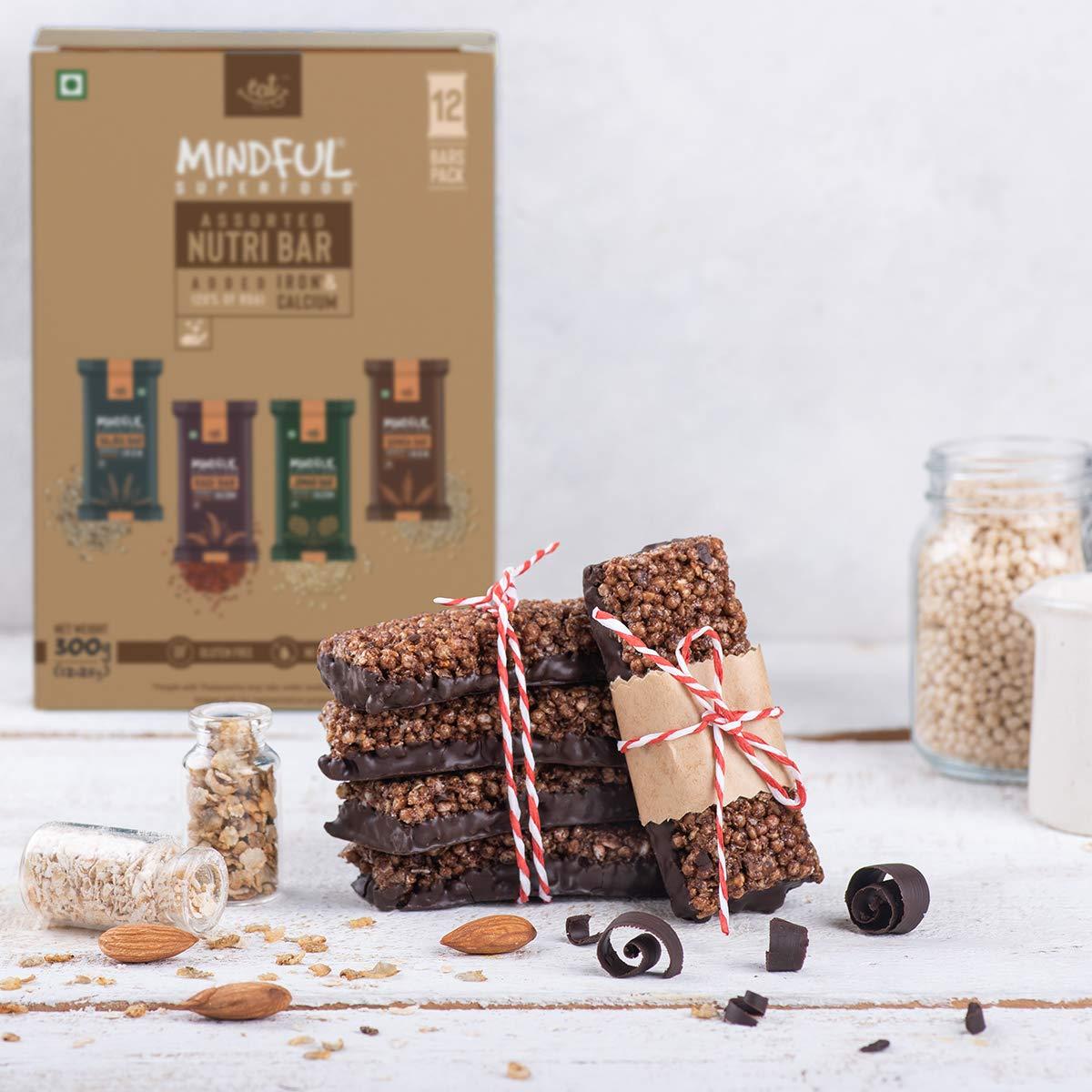 EAT Anytime EAT Anytime Mindful Assorted Millet Nutri Bar|Gluten Free & High Fiber|Energy Bar Sugar Free|High Protein Bar|Healthy Bar & Breakfast Protein Bar|Granola Bar/Energy Bar - 600Gm(24Pcs Of 25Gm)