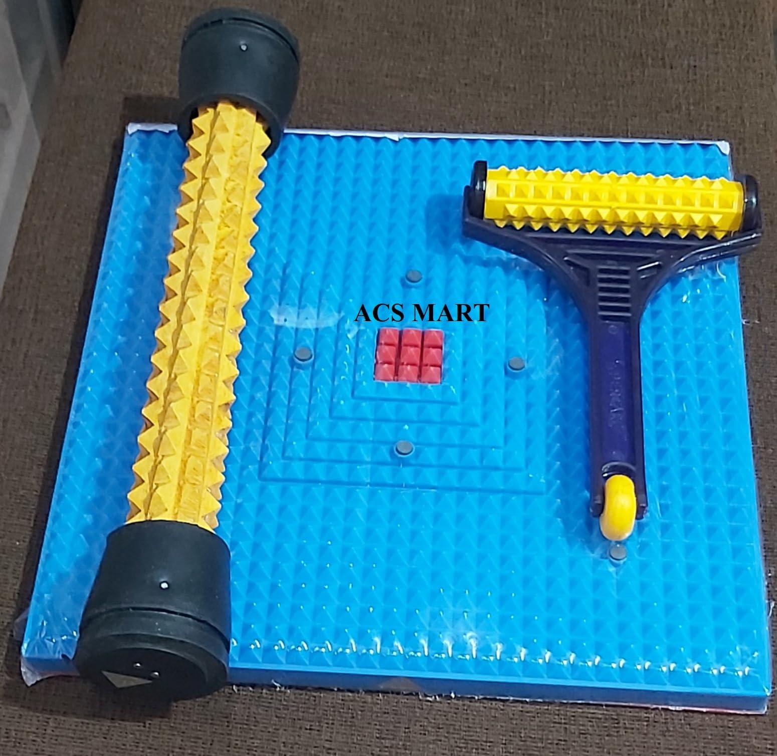 ACS MART ACS MART acupressure kit for all body accupressure kit for foot acupuncture mat for feet acupressure roller with handle foot massager acupressure magnetic 3in 1 combo