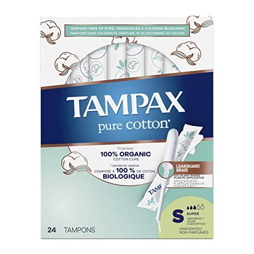 Tampax TAMPAX Pure 100% Organic Cotton Core Super Absorbency Tampons - 24 ct