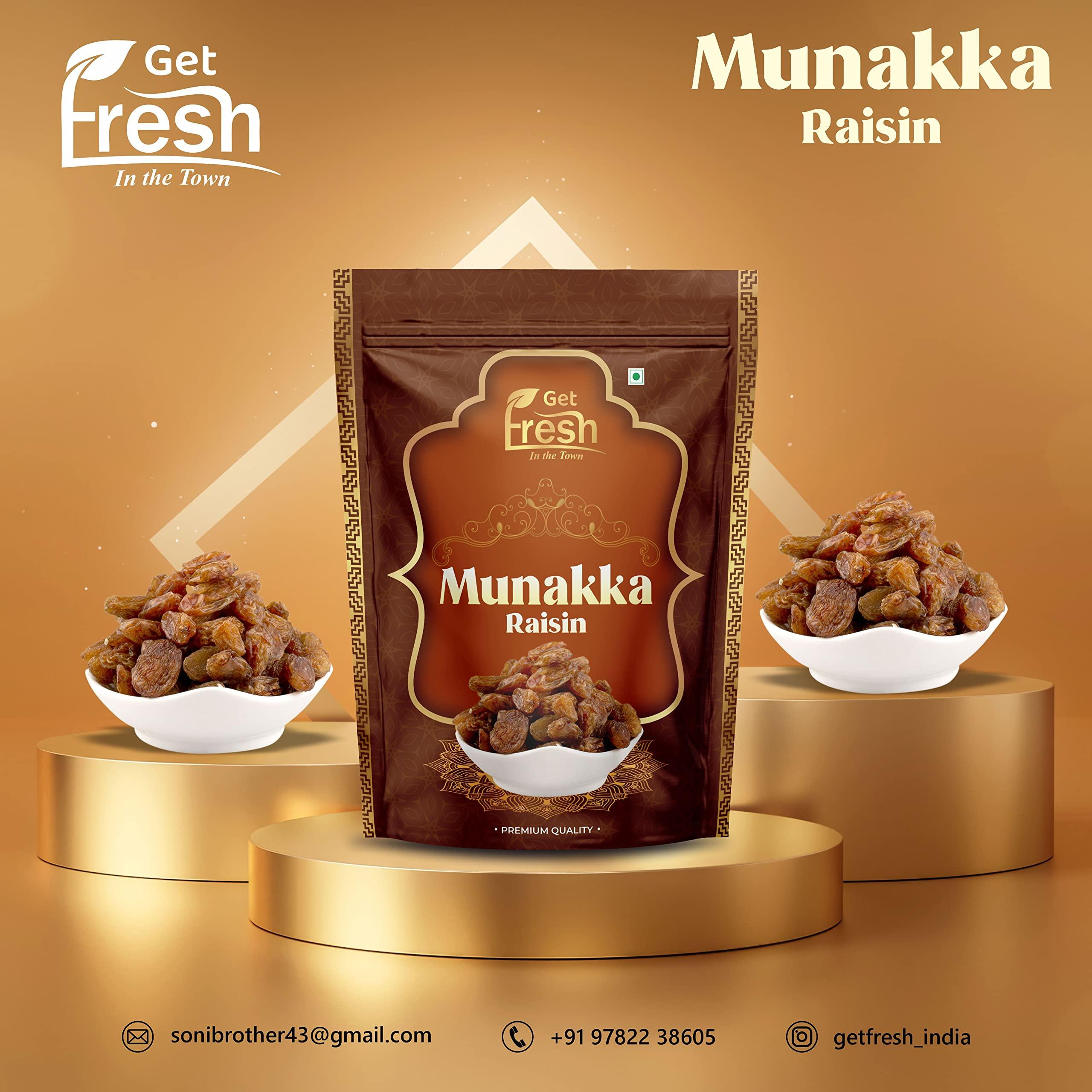 GET FRESH GET FRESH Afghan Imported King Size Afghani Large Munakka Kishmish Raisins (Pack of 500 gram)