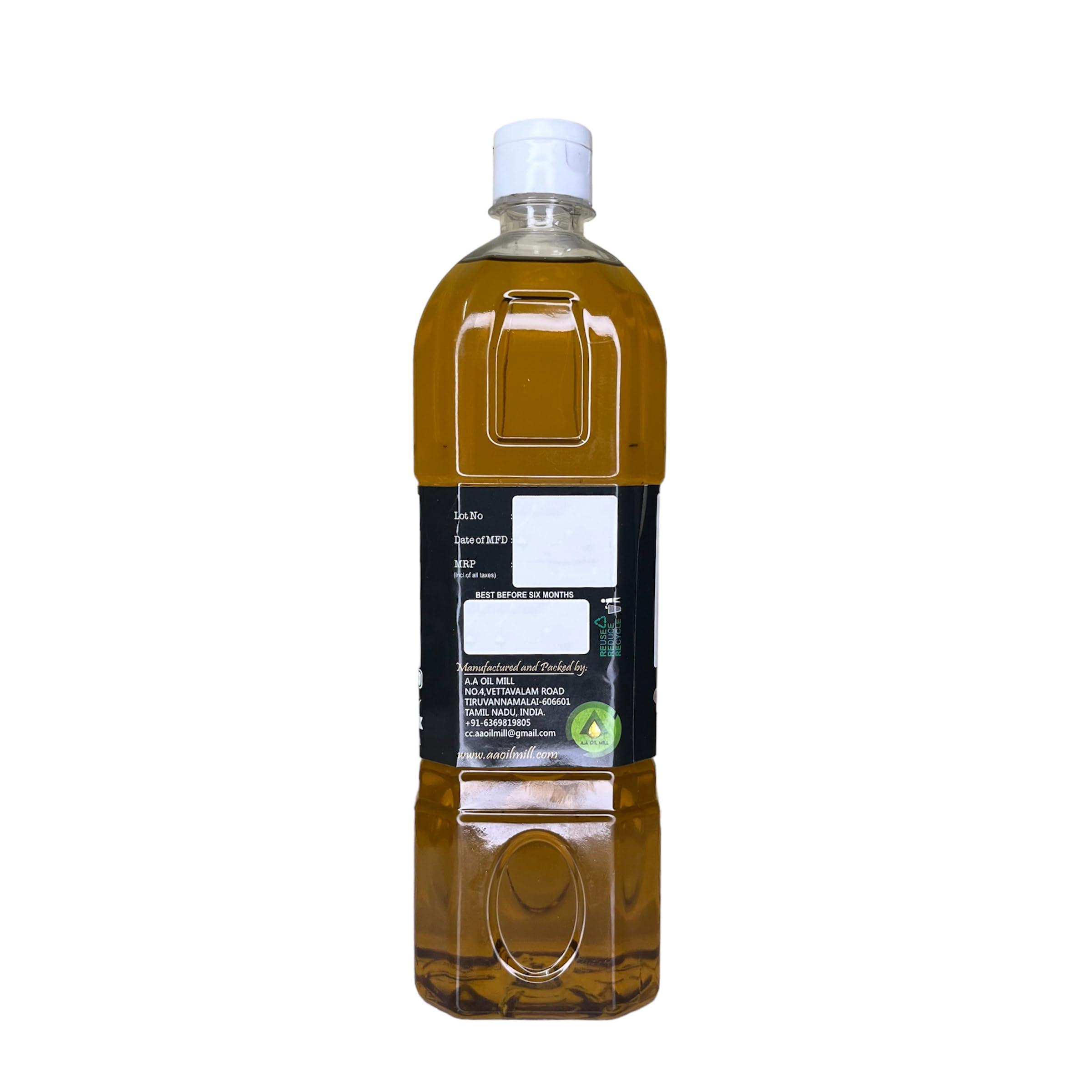 A.A Oil Mill AMOGHA COLD PRESSED/WOOD PRESSED SESAME OIL - 1 LITER