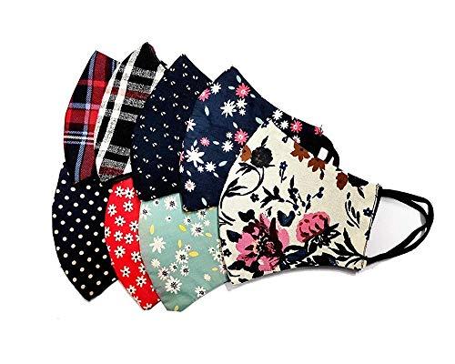 Veteran Veteran 100% Cotton Washable Reusable 2 Cloth Layer Fashion Stylish Cloth Face Mask(Combo of 10) for Women Men Boys Girls(Multicolor)