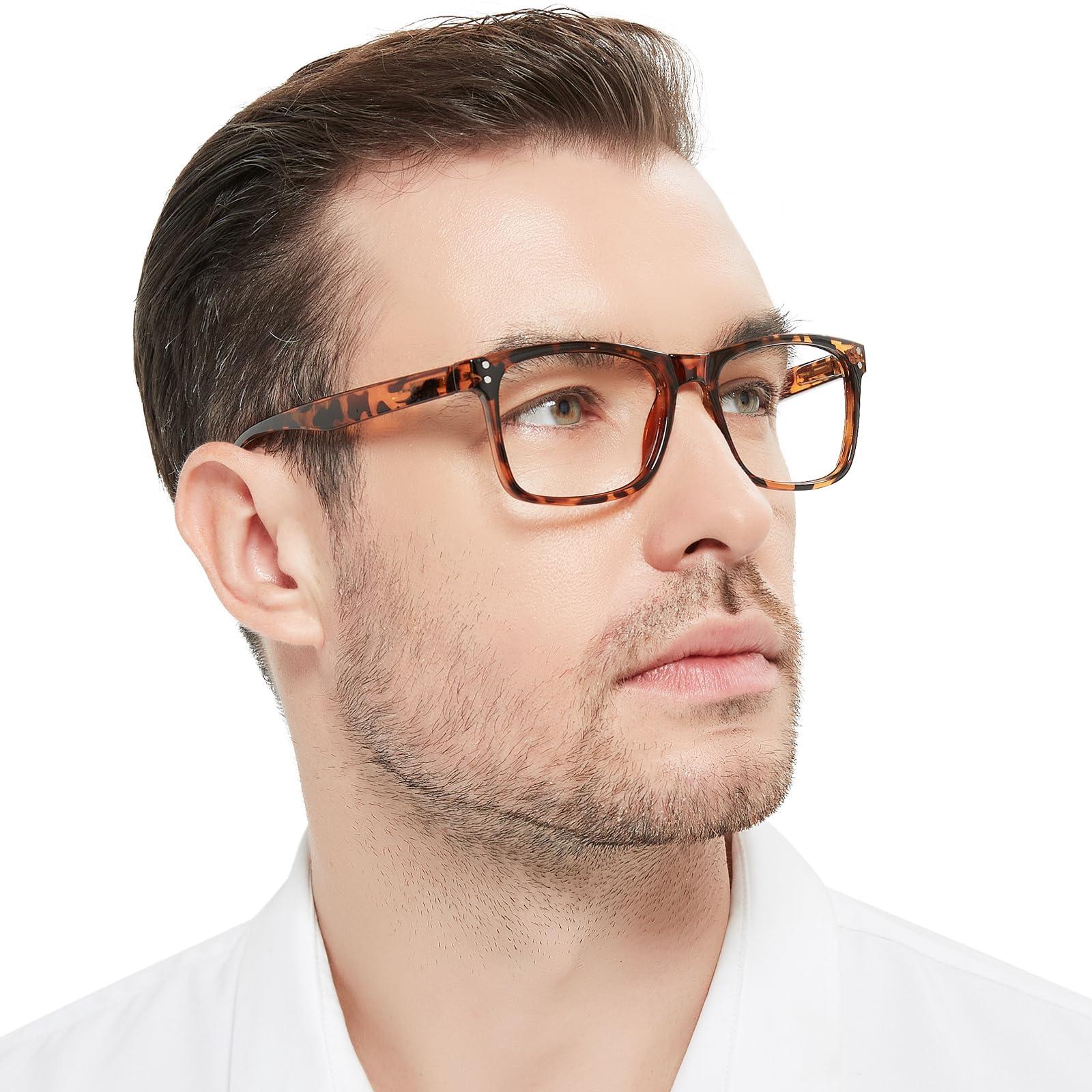 OCCI CHIARI OCCI CHIARI 2.25 Reading Glasses Men Fashion Rectangle Readers Brown Eyewear(1.0 1.25 1.5 1.75 2.0 2.25 2.5 2.75 3.0 3.5 4.0 5.0 6.0)