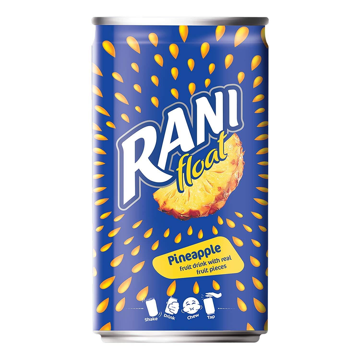 Rani Rani Float - Pineapple - Can - Pack of 6 X 180 Ml, Vegetarian