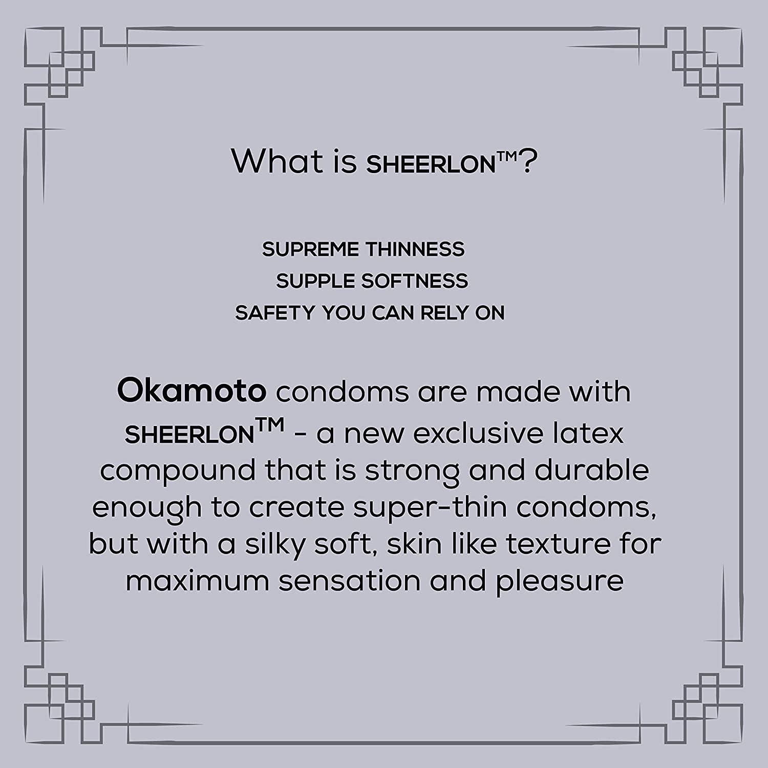 OKAMOTO Okamoto Condom | Ultra Thin Condoms for Men | Thinnest Premium Japanese Condoms | Made In Japan | 0.03 mm thin | 003 Platinum (Pack of 4)
