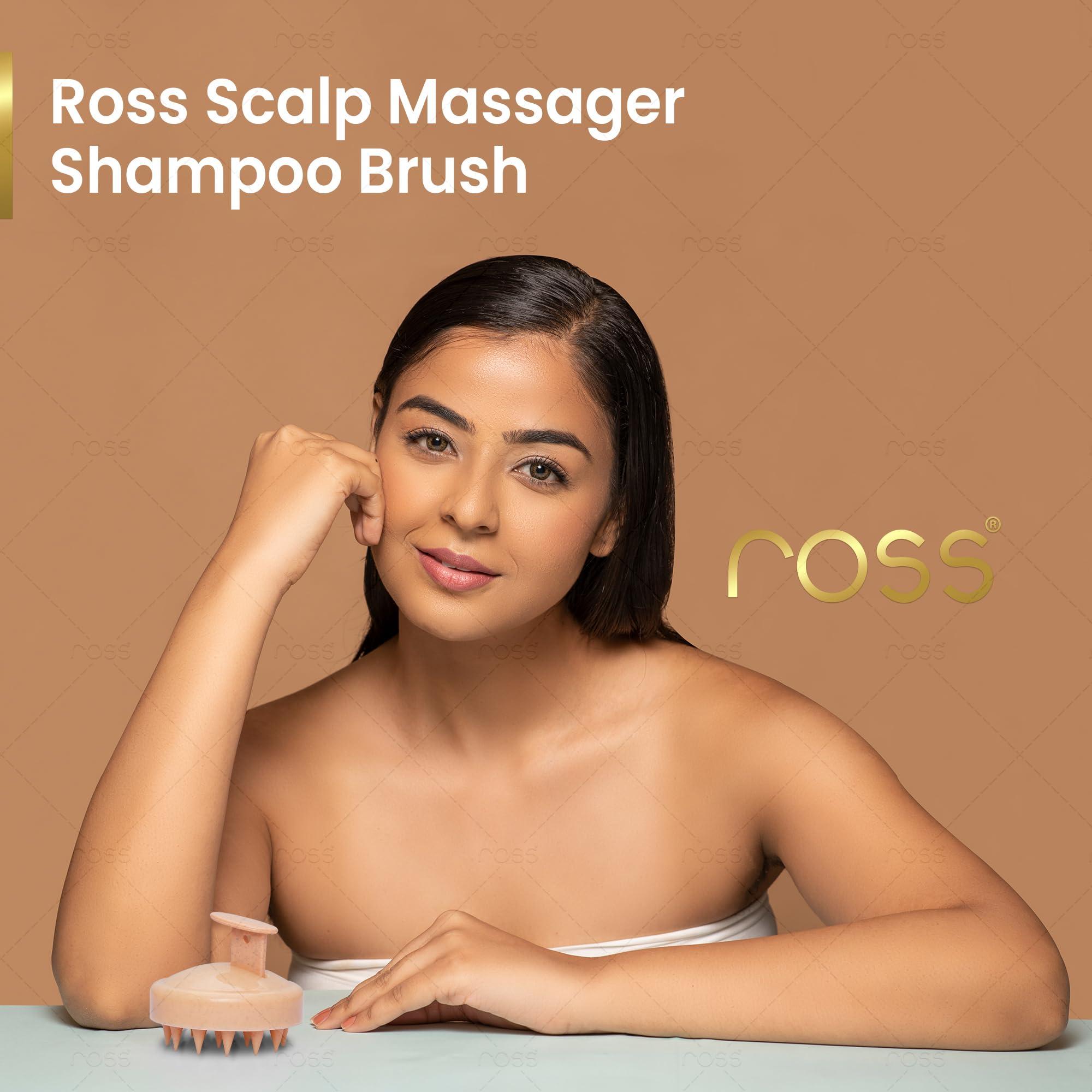 Ross Ross Round Hair Scalp Manual Massager Shampoo Hair Brush, Super Soft Bristles for Exfoliating, Anti-Dandruff (Textured Beige)