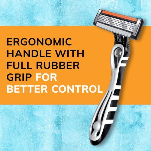 BIC BIC Flex 5 Disposable Razors for Men, Sensitive Skin Razor For a Smooth and Close Shave, Portable Razors with 5 Blades, 4-Pack Disposable Razor Set