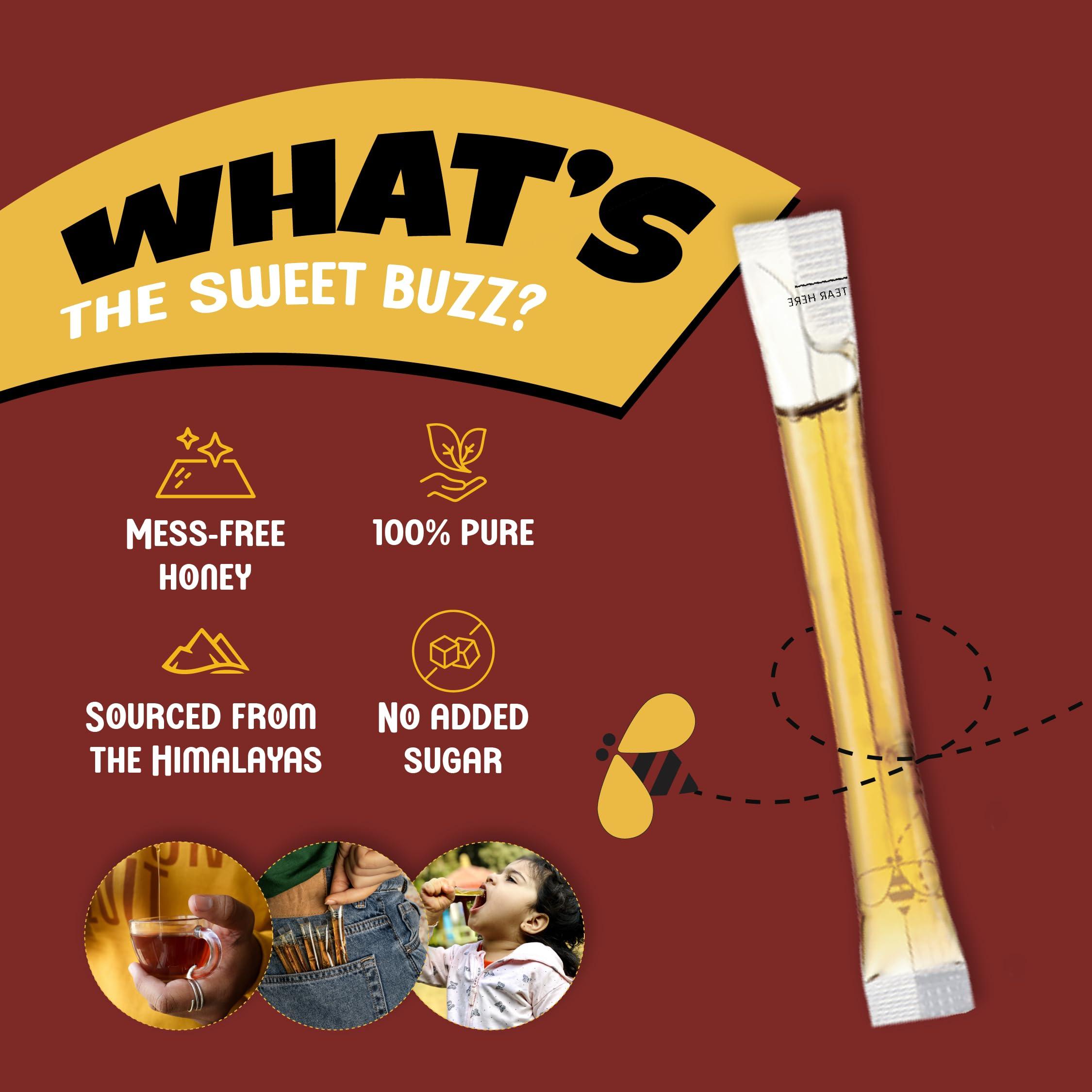 Honey Twigs Honey Twigs Cinnamon Infused Honey | Pure Honey, 240gms (30 Single Sachets) | Grade A Honey - Traceable Source | Zero Additives | Zero Added Sugar | Immunity Booster | Natural Flavour Honey