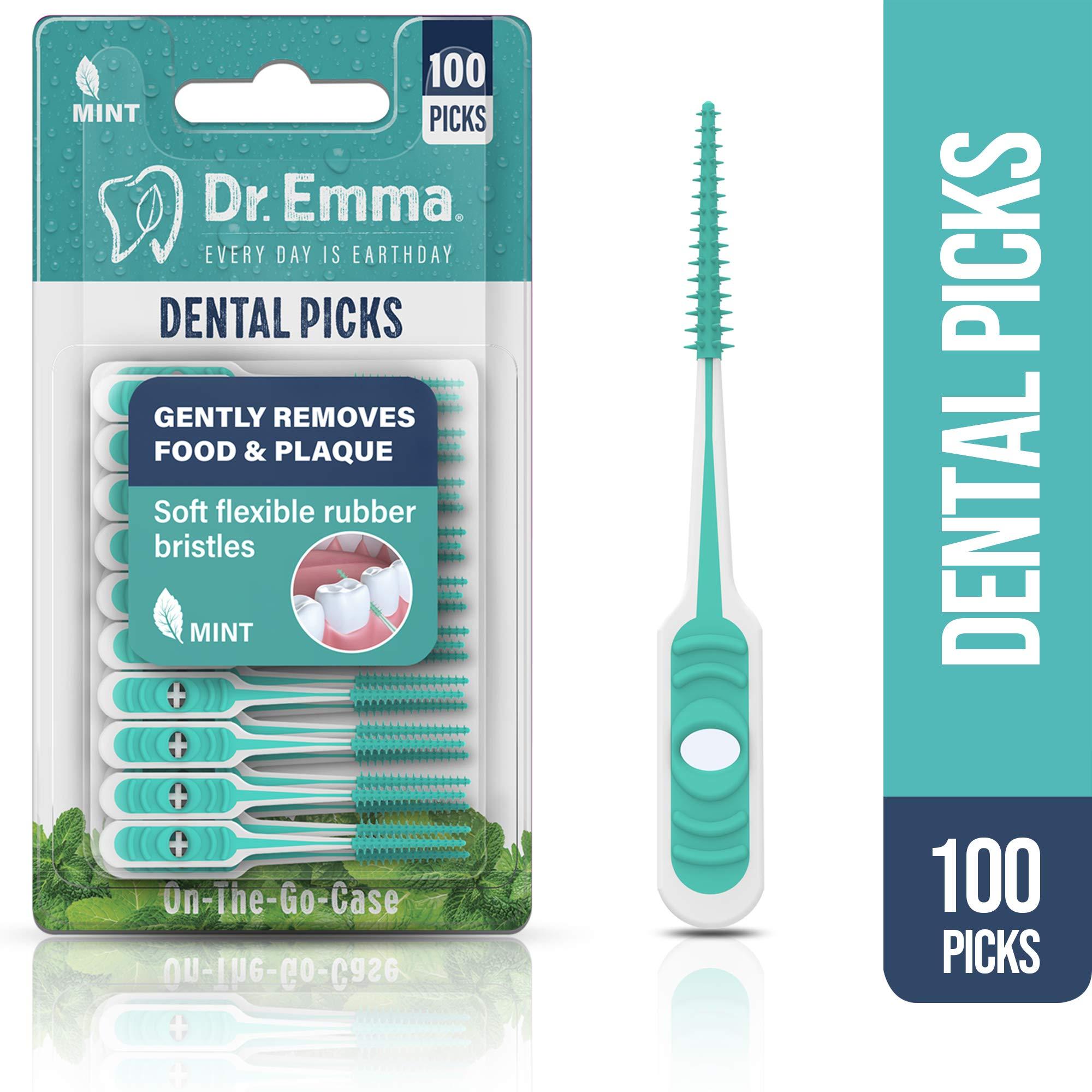 Dr. Emma Dr. Emma Dental Picks Mint Brush Picks 100Ct/Pack, 2 Packs (200Ct)