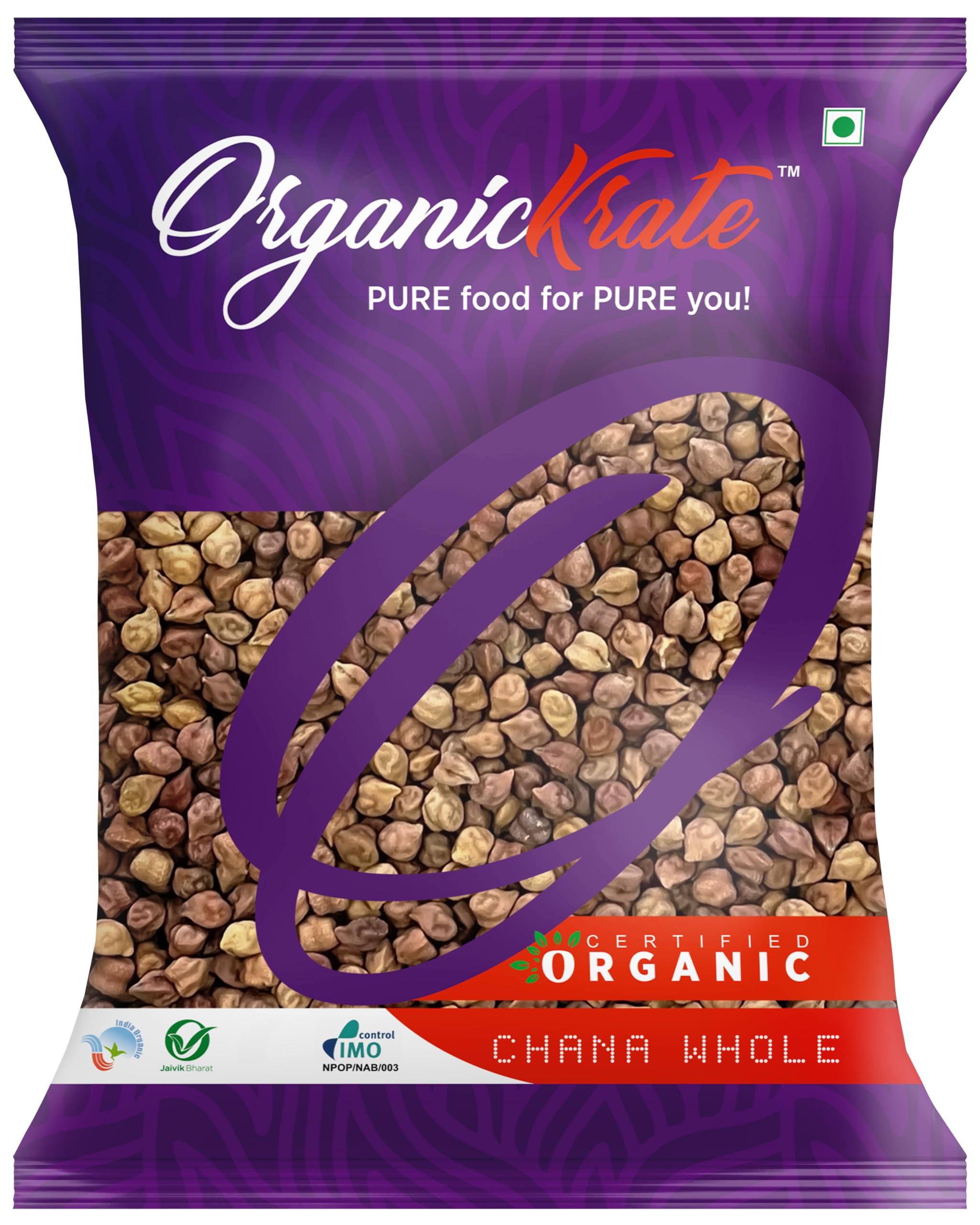 OrganicKrate OrganicKrate Organic Unpolished Brown Chana/Kala Chana/Bengal Gram, Chemical Free, Pesticides Free, Ideal for Sprouting, Vegan Protien - 1Kg