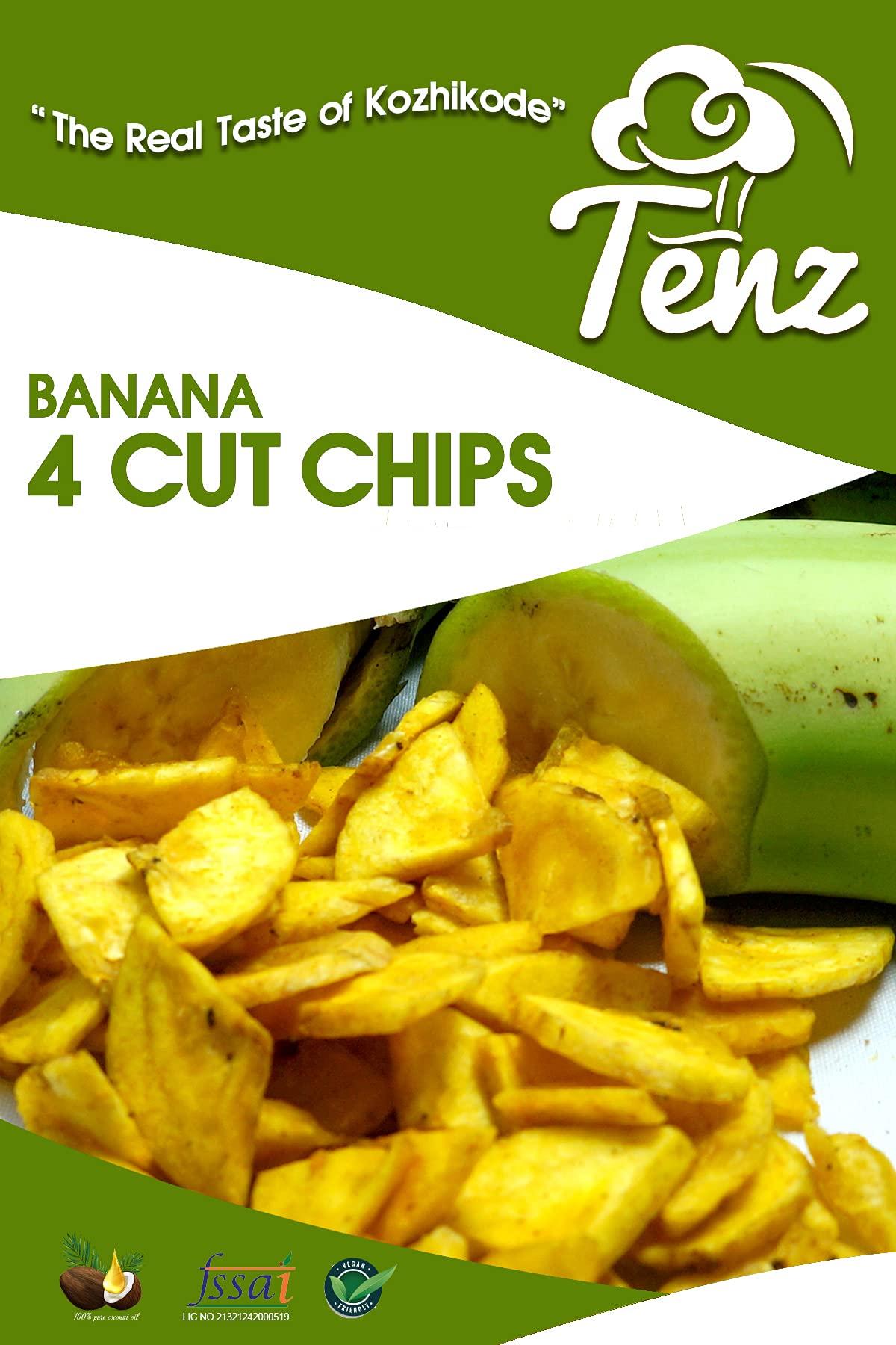 TENZ TENZ Pure Kozhikodan 4 Cut Banana Chips (400 gm)