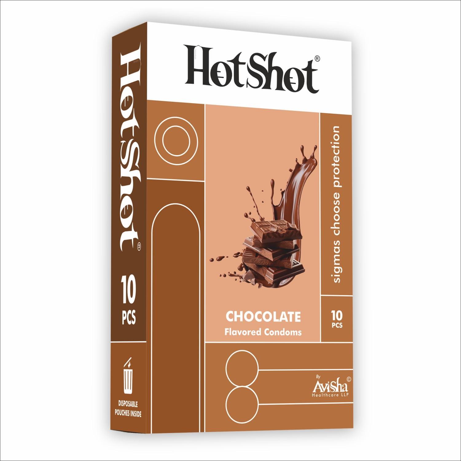 HOT SHOT HOT SHOT Chocolate Flavored Condom for Men -10 Count