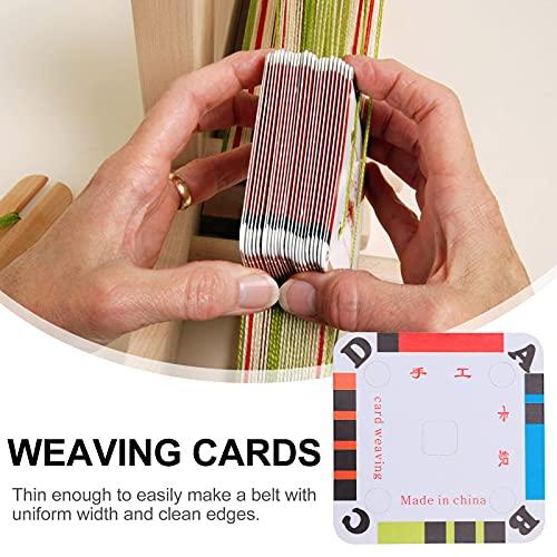 HEALLILY 100Pcs Weaving Cards Paper Loom Cards Tablet for Loom Weaving Supplies
