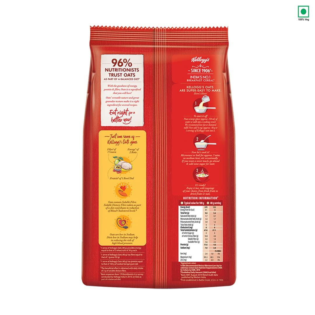 Kellogg's Kellogg's Oats, Rolled Oats, High in Protein and Fibre, Low in Sodium, 1kg Pack