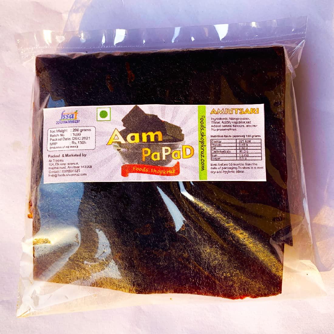 Foods.shopkruz Foods.shopkruz Black Khatta Aam Papad 200 grams Sour aam papad with black salt