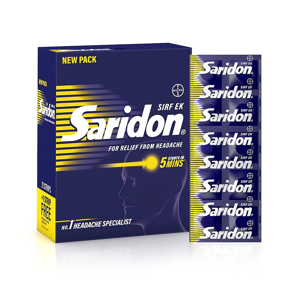 Saridon Saridon Quick Relief Tablets, Pack of 10 Strips of 10 Tablets, 100 Tablets, White