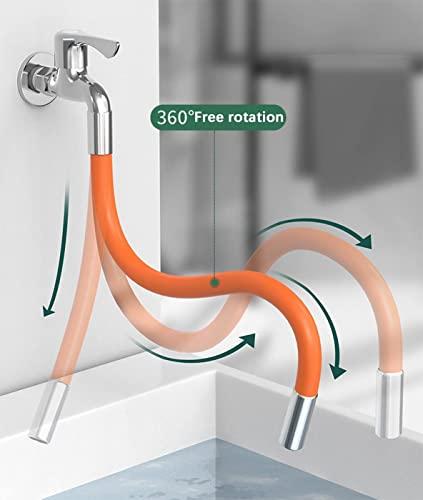 BIZWIZ REYSUN Faucet Extension Tubes Flexible for Kitchen Sink 360 Degrees Flexible Leader Hose 720 Degree Fixation in Any Position Faucet Extension Device Sink Faucet Sprayer Attachment Faucet Hose