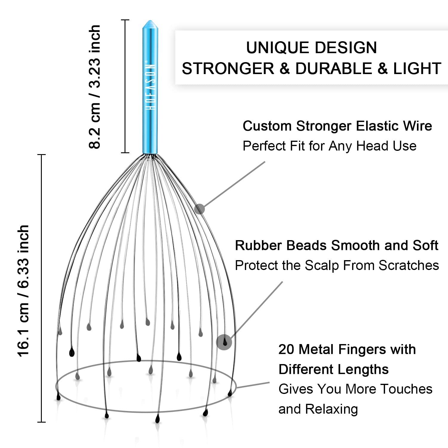 HOFASON HOFASON Head Massager Scalp Scratcher with 20 Fingers, Handheld Head Scratcher Tingler Massage for Deep Relaxation, Hair Stimulation and Body Stress Relax(2 Pack, Random Colors)