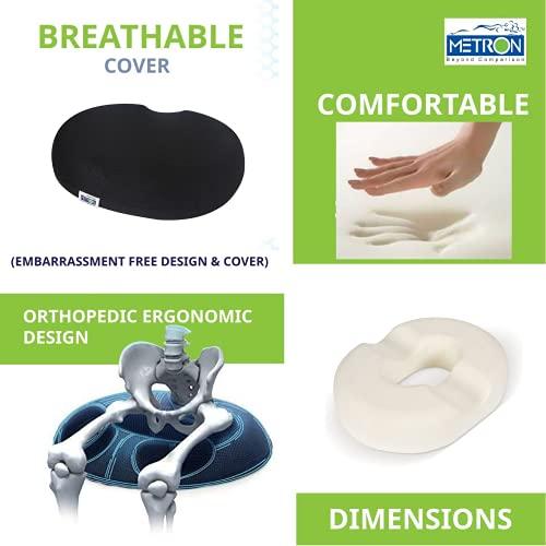 METRON METRON-Thick Donut Ring Cushion Pillow for Piles Hemorrhoid Coccyx Sciatic Nerve Pregnancy Tailbone Back Pain Fistula Prostate Post Natal Pain Relief Post Surgery Relief | Double Cover | Pack of 1