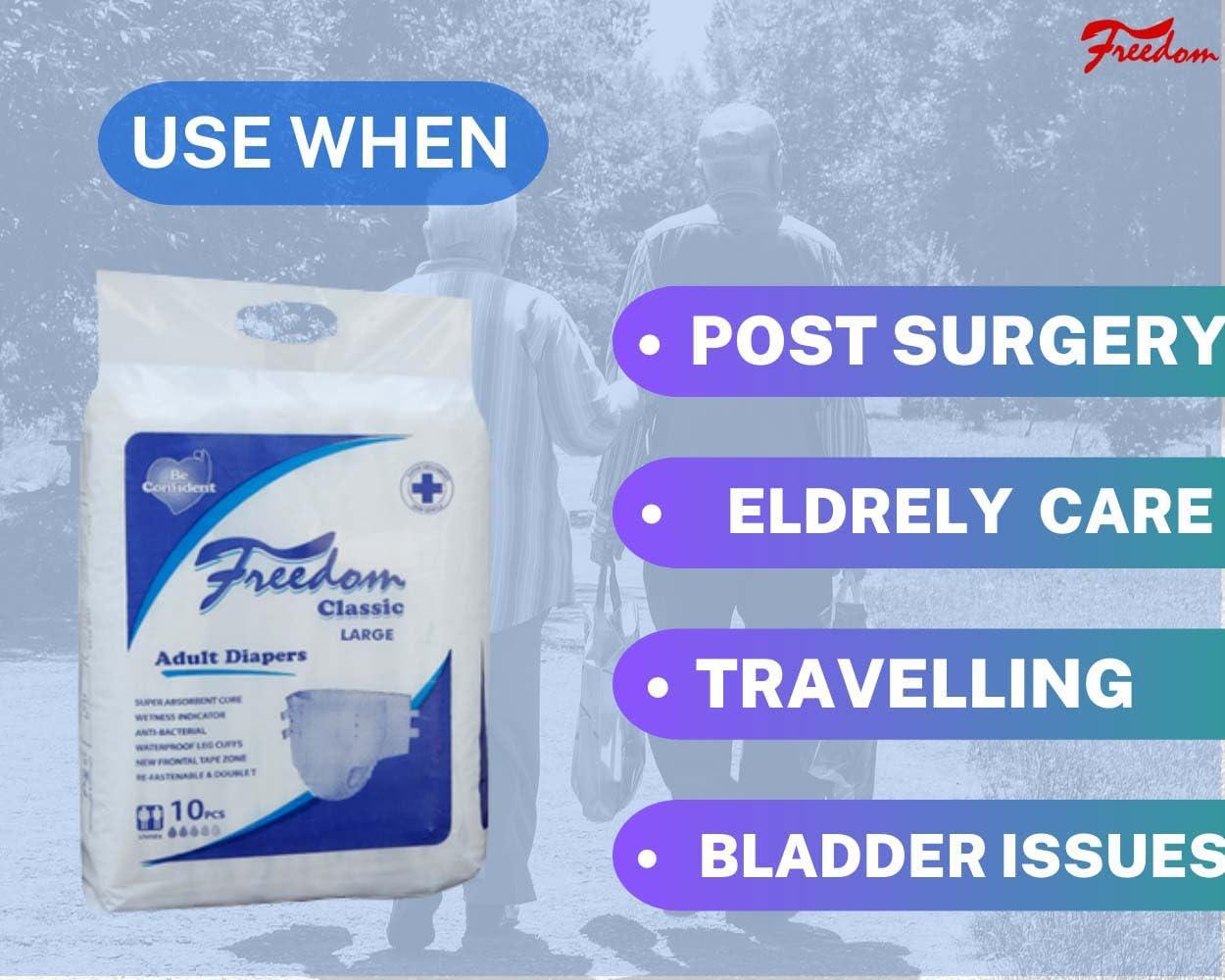 UNIGUL\'S Freedom Classic Adult Diapers - Comfortable, Reliable, and Discreet Incontinence Protection with Superior Absorbency and Odor Control (M)