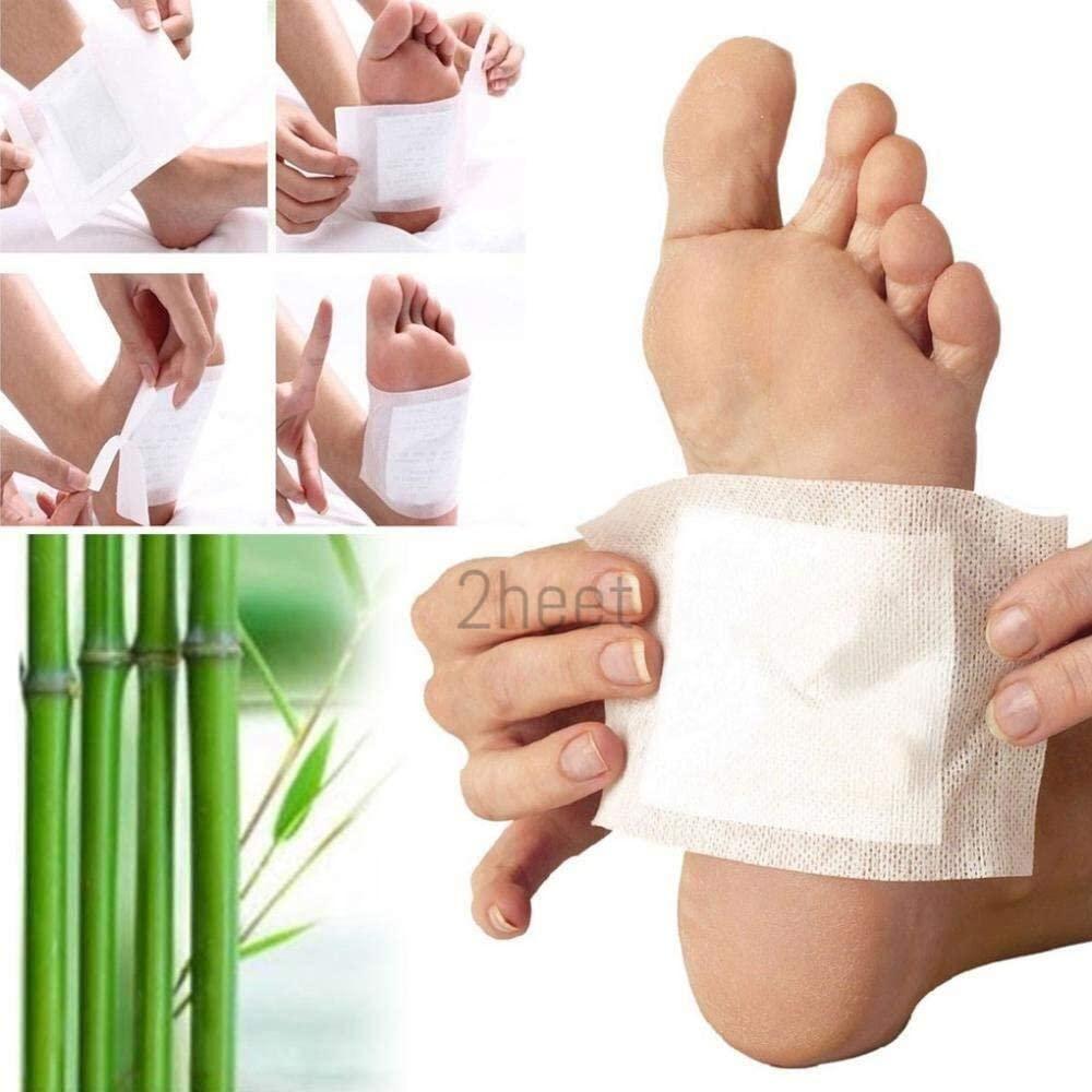 2heet HEET Health Care System Cleansing Detox Foot Pads Detox Foot Patches, Pain Free Foot Pads for Stress Relief Sleep - Set Of 20 (Free Size, White)