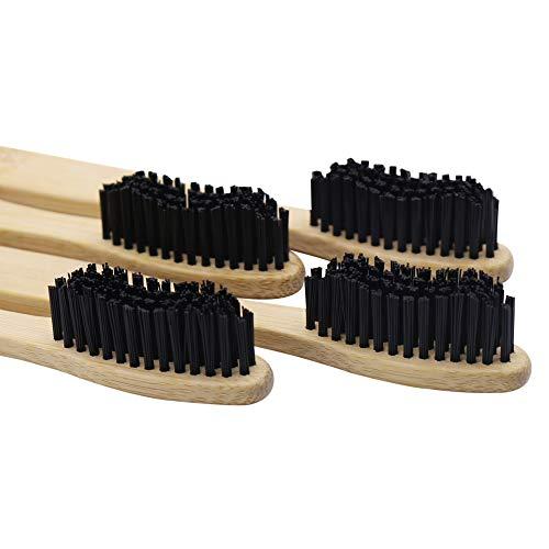 Namboo Namboo 8 Years And Above Super Hard Toothbrush Bamboo Toothbrush Large Brush Head Manual Toothbrush Hard Bristles Pack Of 4,Brown