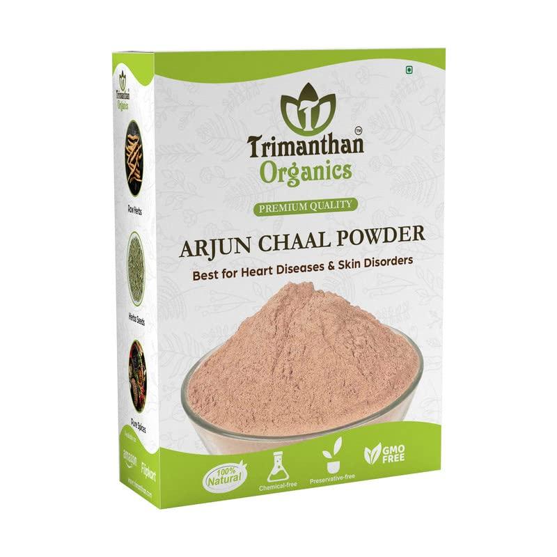 TRIMANTHAN ORGANICS TRIMANTHAN ORGANICS Pure Arjun Ki Chaal Powder (250 GM) - Triple-Filtered Terminalia Arjuna Bark for Cardiovascular Support & Cholesterol Management (Pack Of 1)