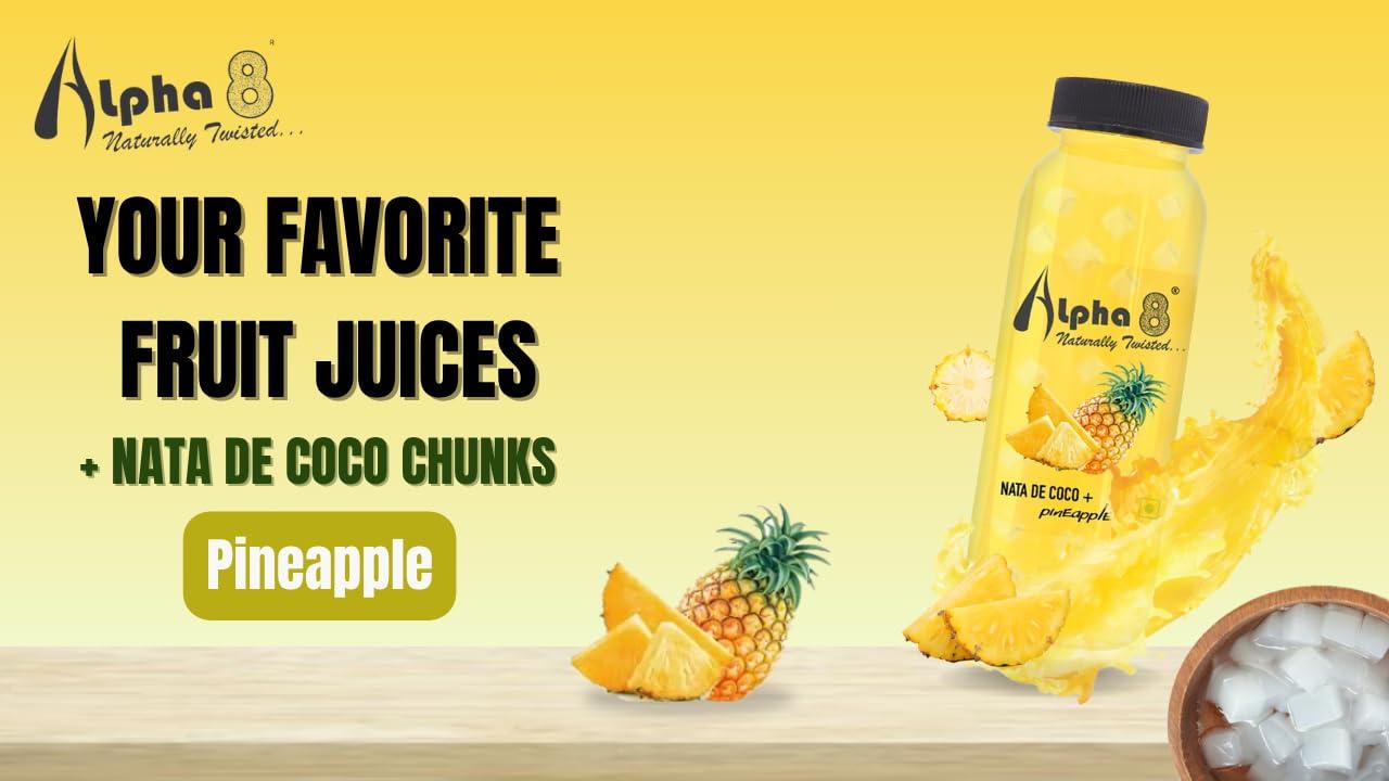 ALPHA 8 ALPHA 8 Natural Energizer & Immunity Booster, Healthy Juice, High Fiber, Real Natural Taste Juice (Pineapple, 200 ml (Pack of 24))