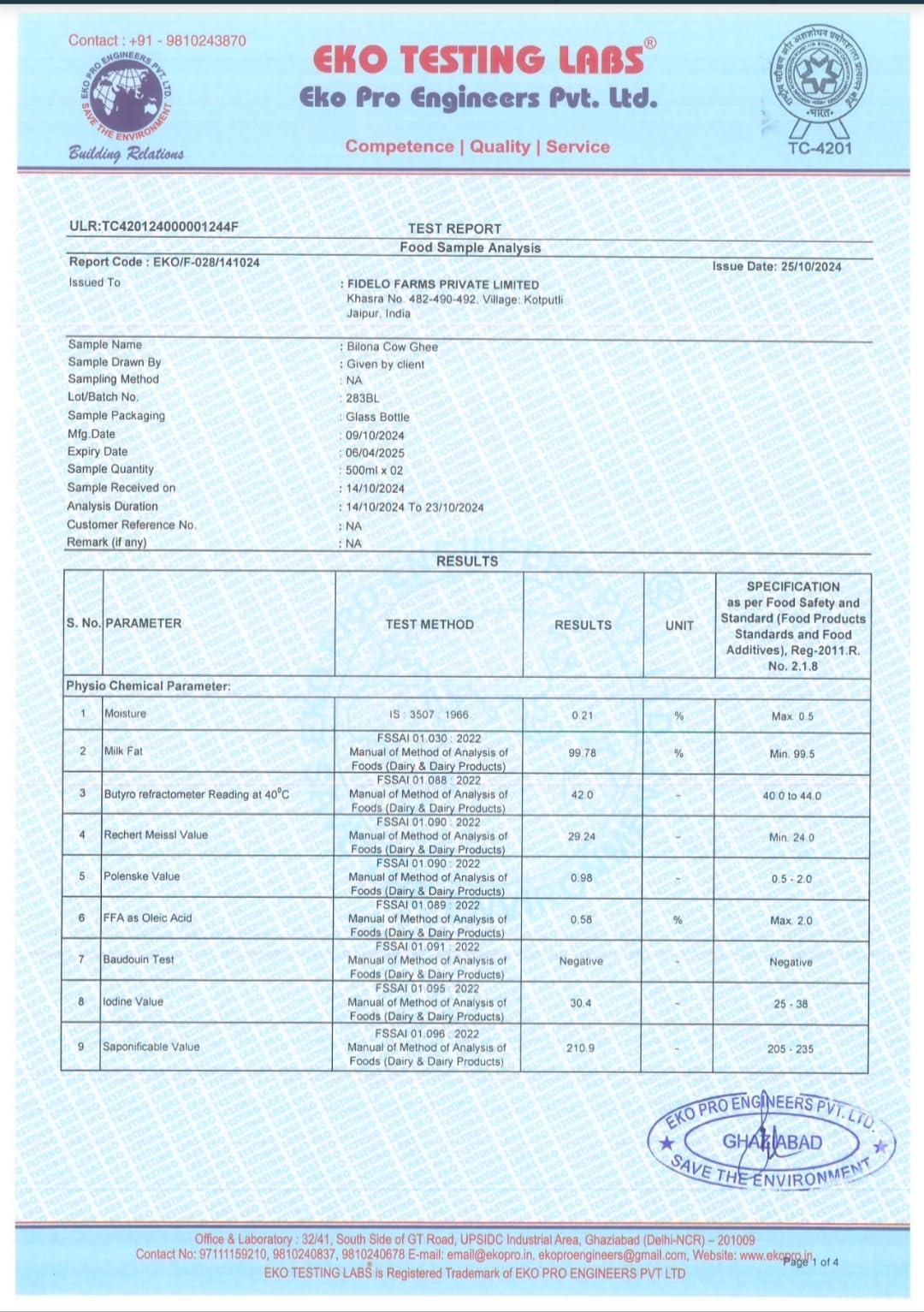 Fidelo Fidelo Bilona cow ghee| 1 litre| 100% pure & natural|chemical free | direct manufacturer | vedic bilona method|curd churned|small batch|sustainable packaging|