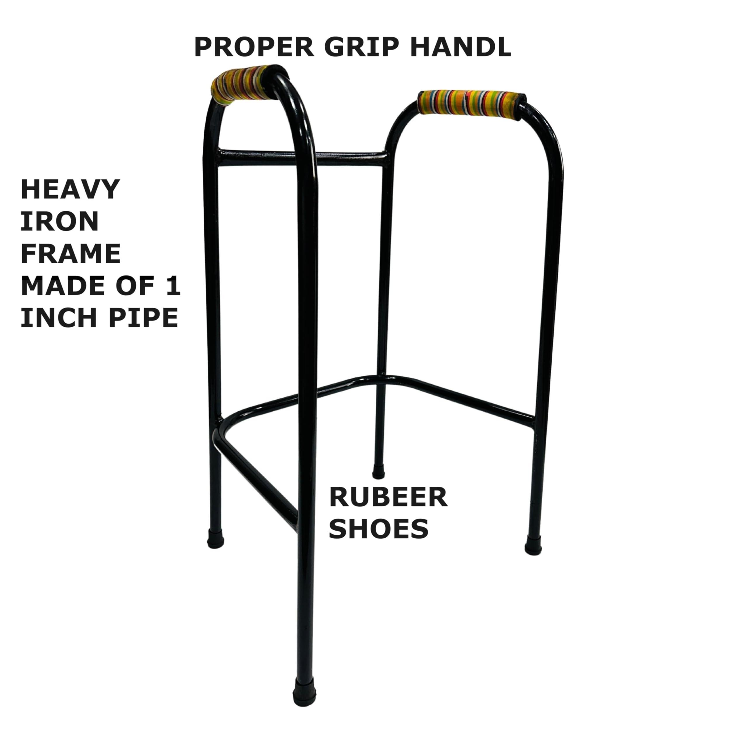 RATISON RATISON Walking Stick Made of Strong Metal Frame with Four Leg for Clinic or Old Persons