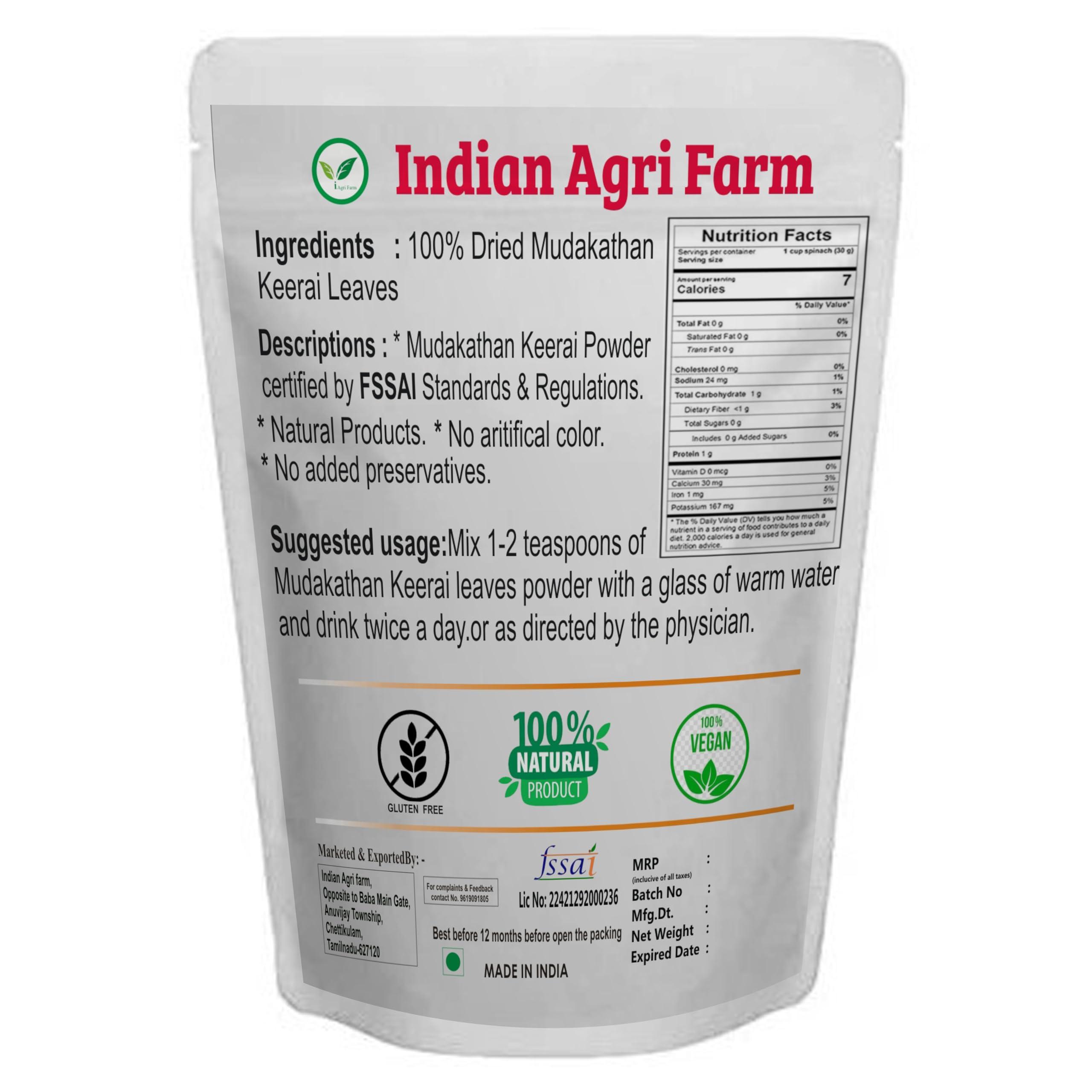 IAgriFarm Iagrifarm Organic Mudakathan Keerai Powder - 950 g - Balloon Vine Leaf/Kanphata/Kakara/Agniballi Herbal Powder