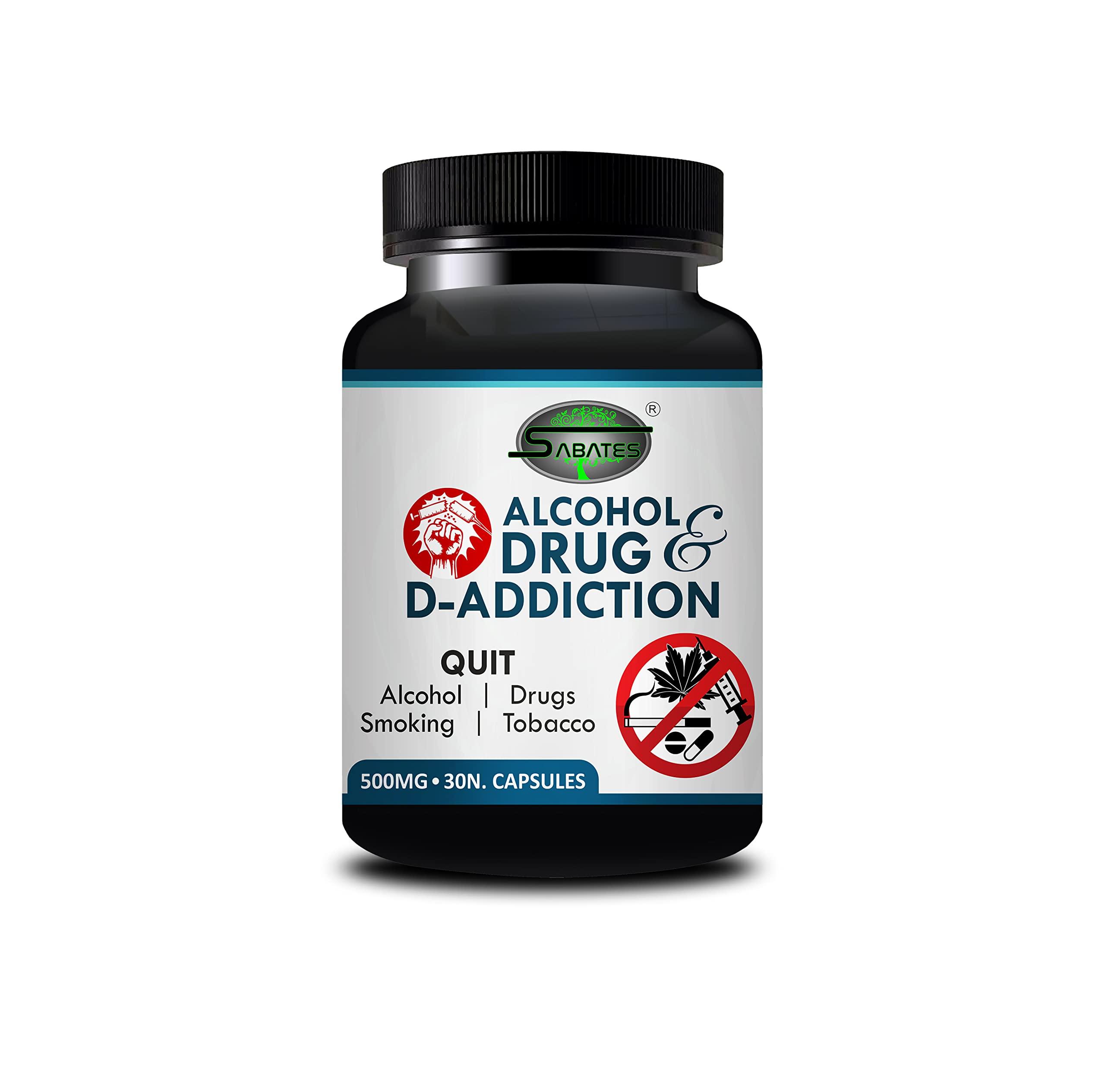 Sabates Sabates Alchol & Drug Adiction Anti Alcohol Capsules Natural Way to Quit alcohol & De-addiction .Zero side effects.(Pk of 1-30 Capsule)