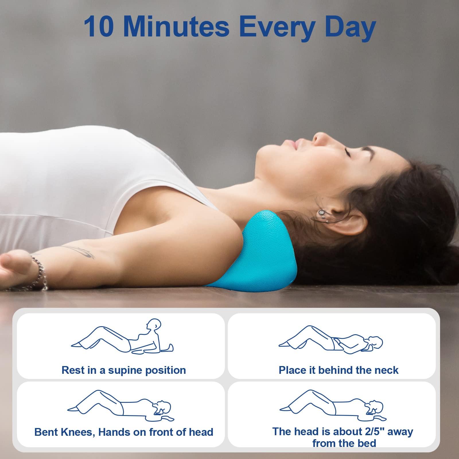 JOOWOKP Cervical Neck Traction Device, Neck and Shoulder Relaxer, Cervical Traction Device, Neck Relaxer with Massage Nodes, Headache Relief