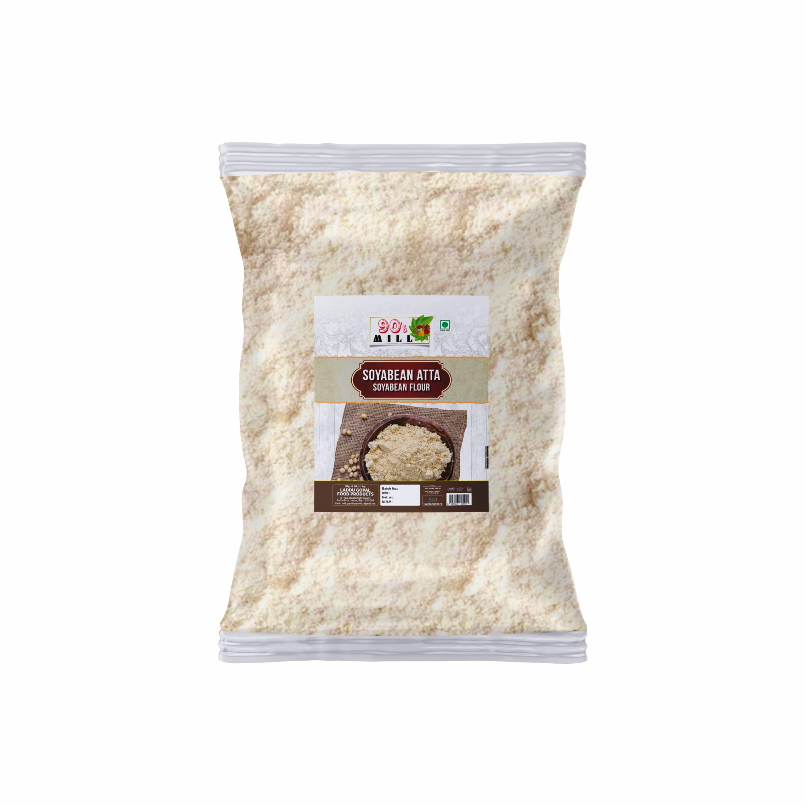 90\'s MILL Soyabean Flour/Soyabean Atta| Soya Bean/Soya/Soy/Haba Soya Atta/Flour-2980g(2980g*1Pkt)