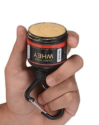 TRUE INDIAN TRUE INDIAN Combo Wheyloader Protein Carry Funnel | Portable Protein Funnel/Whey or Supplement Powder Carrying Whey Funnel and Container with Key-Chain-30Ml-Pack of 4 (BLACK)