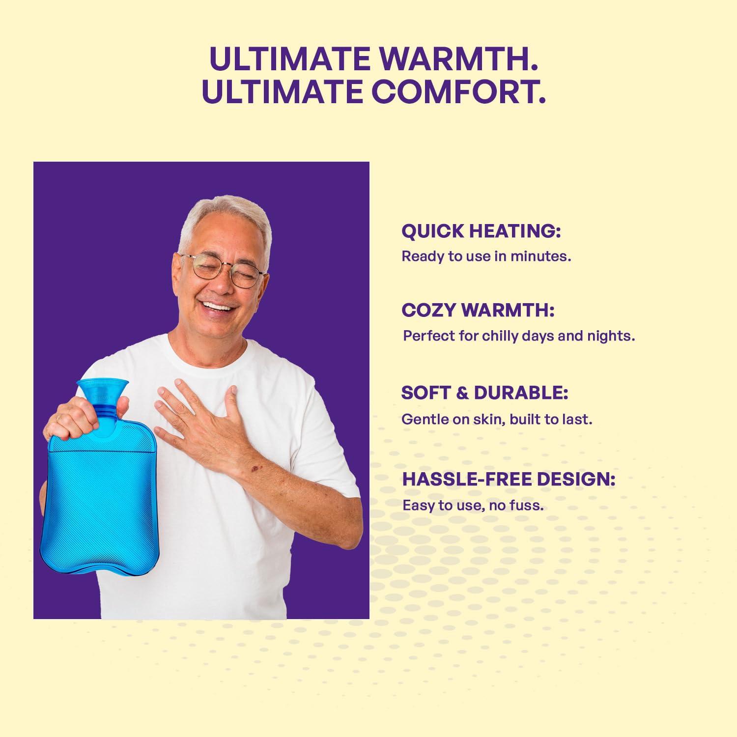 Careforce - The Force Behind Your Health Careforce Hot Water Bag Small Hot Bags Hot Pack Warm Water Bag Heat Bag Heating Bag - Blue