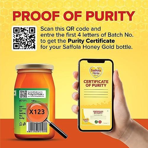 Saffola Saffola Honey Gold, 100% Pure Honey, Made with Kashmir Honey, 500g