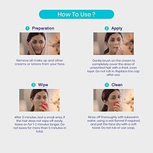 Nair Nair Hair Removal Facial Brush On Cream 50ml || For Dry & Sensitive Skin with Argan Oil